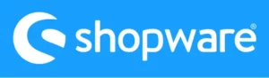 shopware logo white on blue RGB HOR