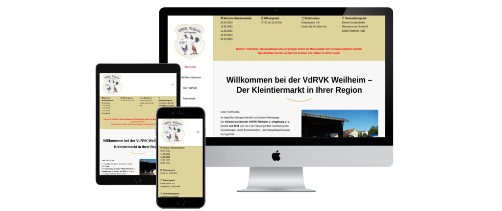 vdrvk Kleintiermarkt Weilheim Webdesign
